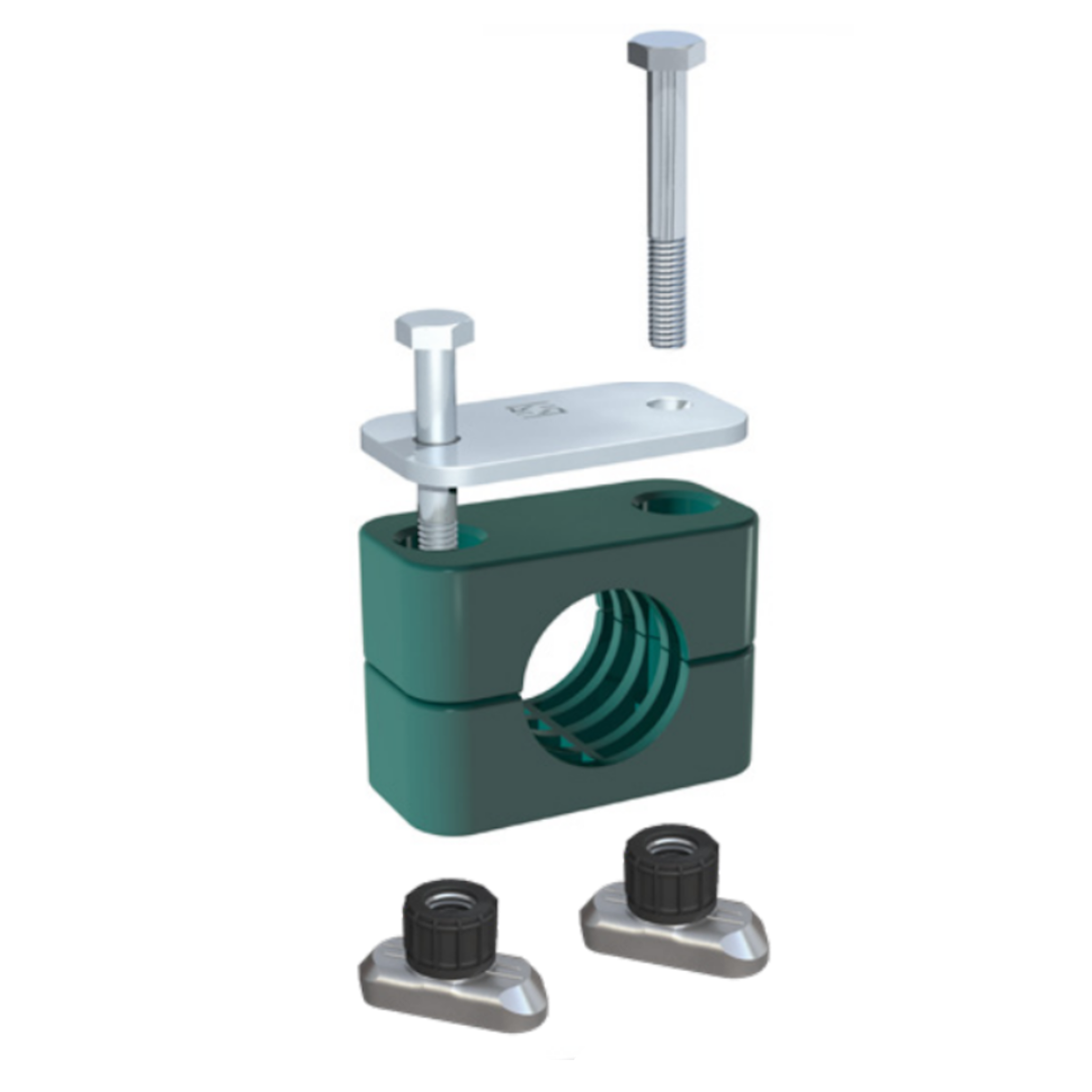 Polypropylene Stauff Clamp Assemblies With Rail Nuts Stainless Steel