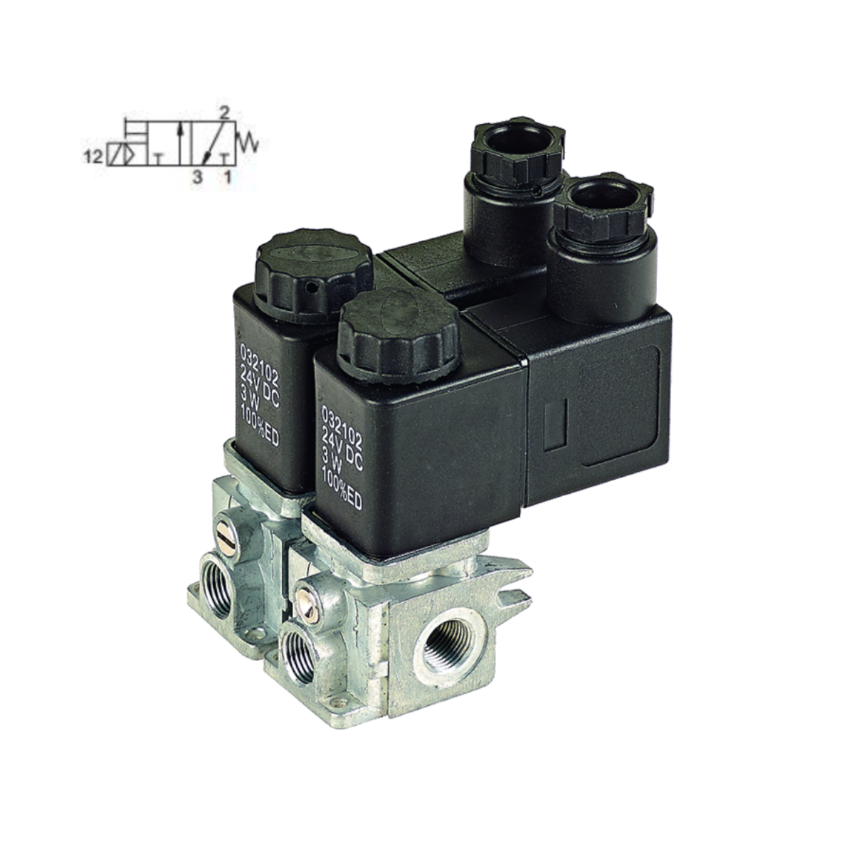 3/2 NC With Manual Override Solenoid/Spring Directly Operated Solenoid