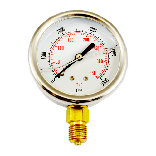 63mm Hydraulic Pressure Gauge BACK ENTRY 0-400 PSI 25 Bar Stainless GC6325/04