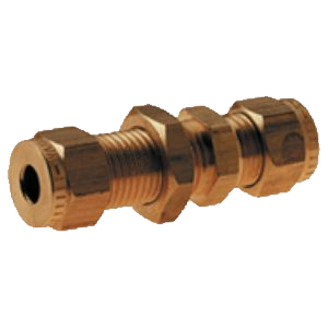 Imperial Equal Ended Brass Bulkhead Coupling