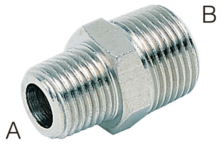 1/8" X 1/4" BSP MALE THREAD BRASS REDUCING PLATD CONNECTOR