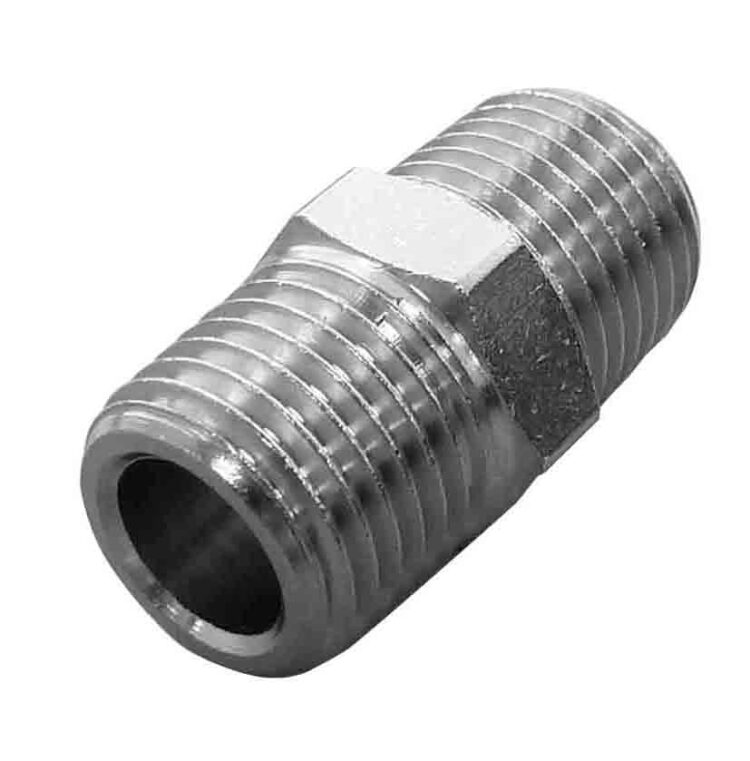 1/8" BSPT MALE THREAD BRASS EQUAL PLATED CONNECTOR